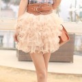韩版甜美蛋糕蓬蓬短裙肉粉色(两色)